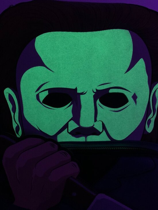 Loungefly Backpack Halloween Michael Myers Dagger Knife Figural Glow In Dark Bag main image 5